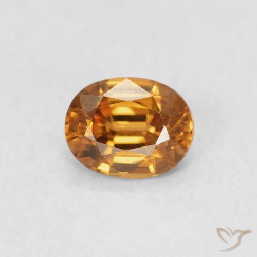 0.61ct Naturale Arancione scuro Zircone, Ovale, VVS