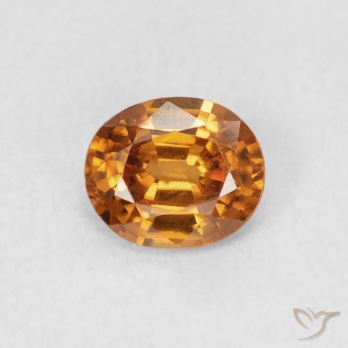 0.83ct Naturale Marrone arancio Zircone, Ovale, VVS
