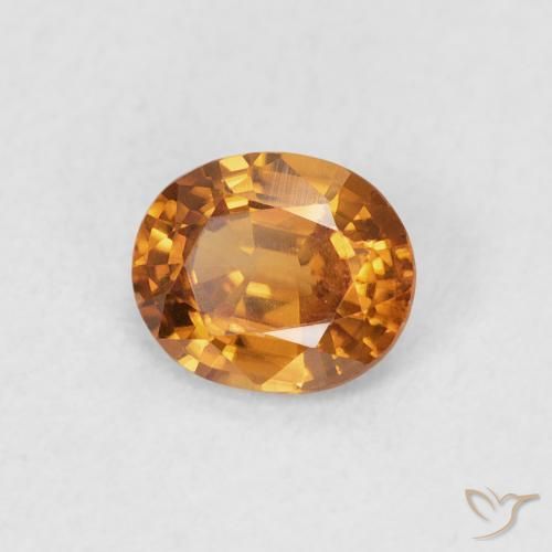 Zircone Marrone arancio naturale da 0.83 ct, Ovale, VVS