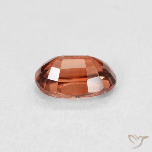 Zircone Arancione rossastra naturale da 0.85 ct, Ovale, VVS-VS