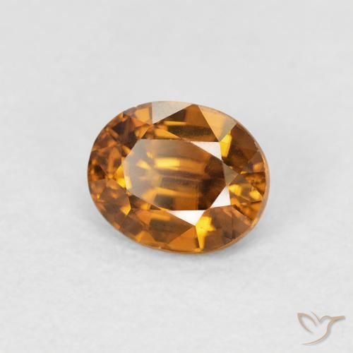 Zircone Arancio Medio naturale da 1.00 ct, Ovale, VVS-VS