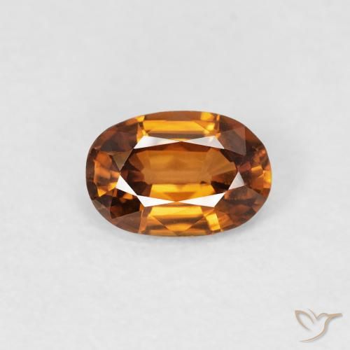 0.65ct Naturale Marrone arancio Zircone, Ovale, VVS-VS