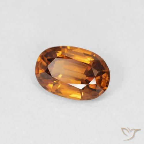Zircone Marrone arancio naturale da 0.65 ct, Ovale, VVS-VS