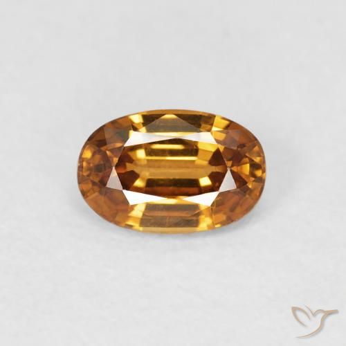 0.76ct Naturale Arancio Medio Zircone, Ovale, VVS-VS