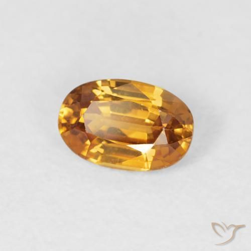 Zircone Arancio Medio naturale da 0.76 ct, Ovale, VVS-VS