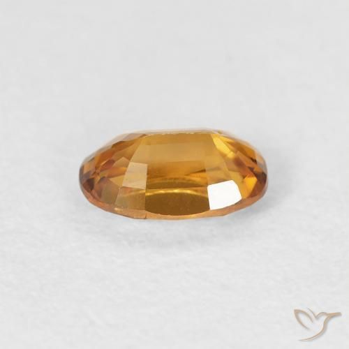 Zircone Arancio Medio naturale da 0.76 ct, Ovale, VVS-VS