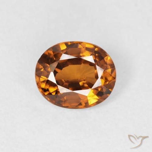 0.90ct Naturale Arancio Terra Zircone, Ovale, VVS-VS