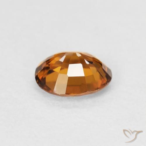 Zircone Arancio Terra naturale da 0.90 ct, Ovale, VVS-VS