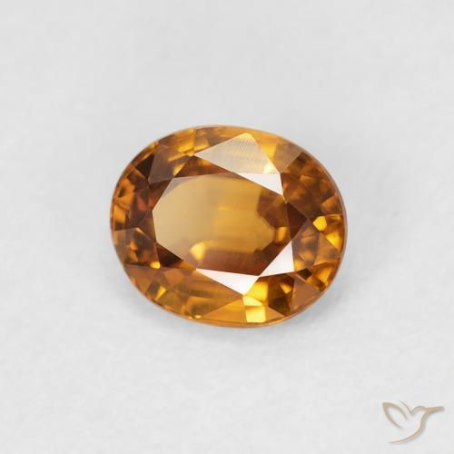 Zircone Arancio Medio naturale da 1.00 ct, Ovale, VVS-VS