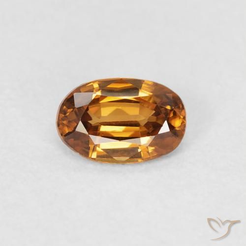 0.68ct Naturale Marrone arancio Zircone, Ovale, VVS-VS