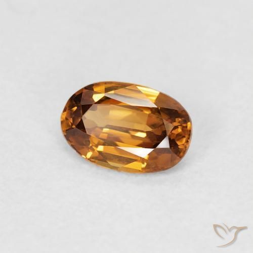 Zircone Marrone arancio naturale da 0.68 ct, Ovale, VVS-VS