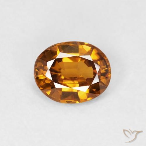 0.82ct Naturale Marrone arancio Zircone, Ovale, VVS-VS