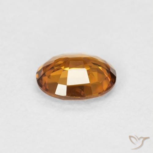 Zircone Marrone arancio naturale da 0.82 ct, Ovale, VVS-VS
