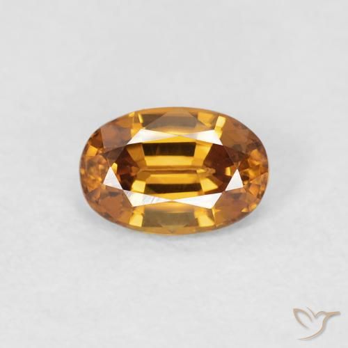 0.76ct Naturale Arancio Medio Zircone, Ovale, VVS-VS