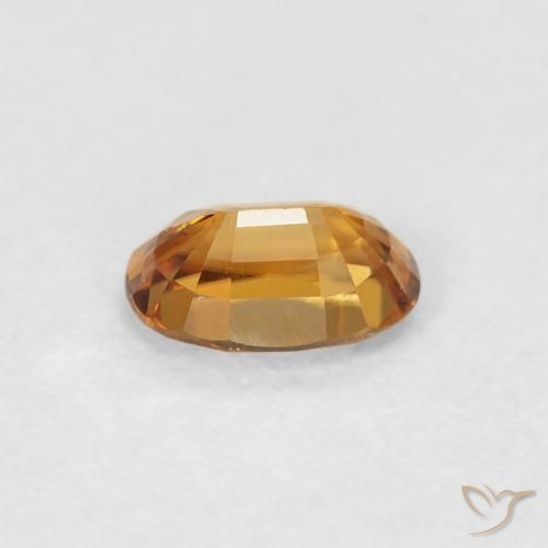 Zircone Arancio Medio naturale da 0.76 ct, Ovale, VVS-VS