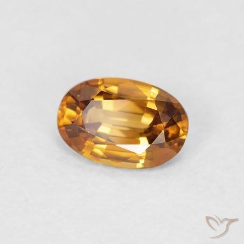 Zircone Arancio Medio naturale da 0.69 ct, Ovale, VVS-VS