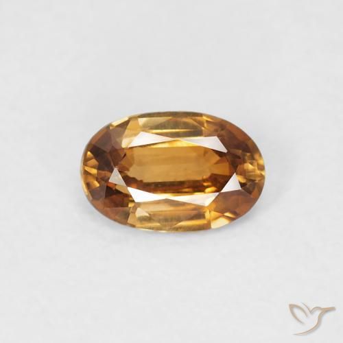0.66ct Naturale Marrone arancio Zircone, Ovale, VVS-VS