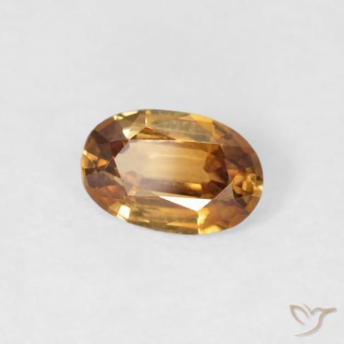 Zircone Marrone arancio naturale da 0.66 ct, Ovale, VVS-VS