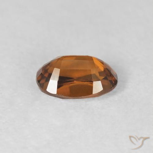 Zircone Arancione marroncino naturale da 0.86 ct, Ovale, VVS