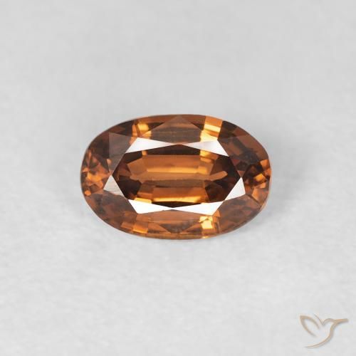 0.67ct Naturale Arancio brunastro intenso Zircone, Ovale, VVS