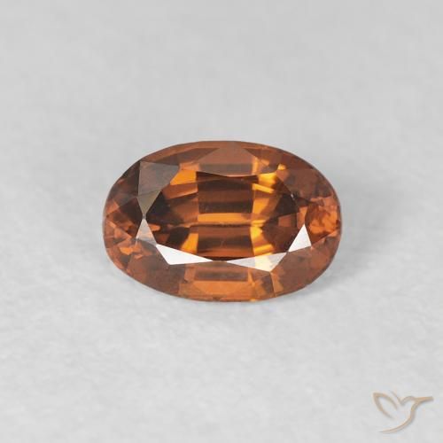 0.78ct Naturale Arancio Medio Zircone, Ovale, VVS