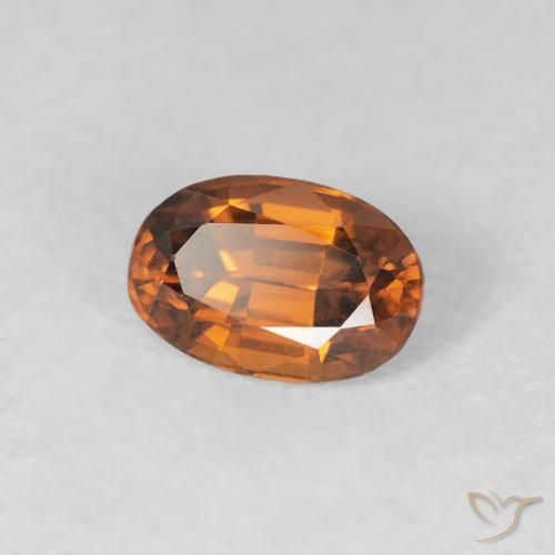 Zircone Arancio Medio naturale da 0.78 ct, Ovale, VVS