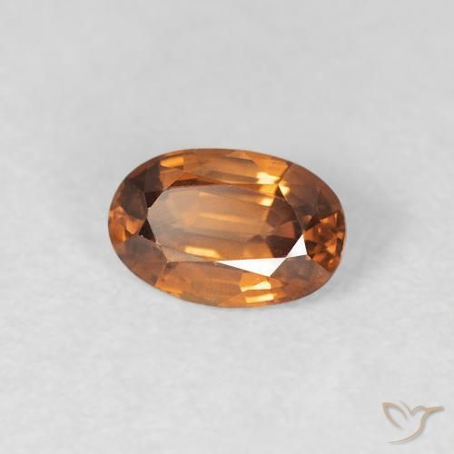 Zircone Arancio Terra naturale da 0.69 ct, Ovale, VVS