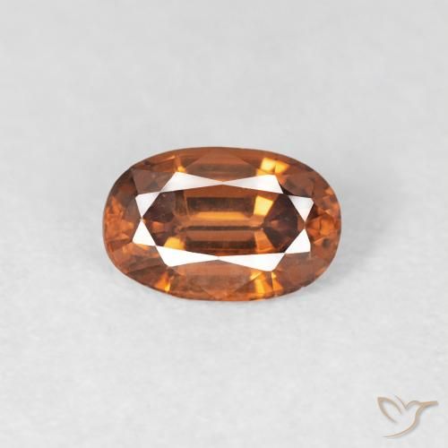 0.69ct Naturale Arancione scuro Zircone, Ovale, VVS