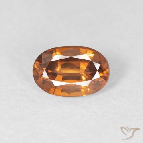0.75ct Naturale Arancione scuro Zircone, Ovale, VVS