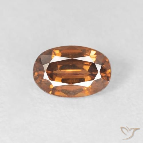 Zircone Arancio Medio naturale da 0.86 ct, Ovale, VVS