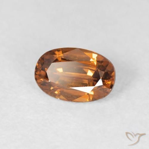 Zircone Arancio Medio naturale da 0.86 ct, Ovale, VVS