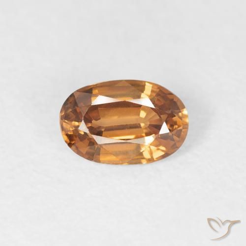 0.64ct Naturale Arancio Medio Zircone, Ovale, VVS