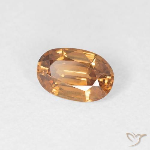 Zircone Arancio Medio naturale da 0.64 ct, Ovale, VVS