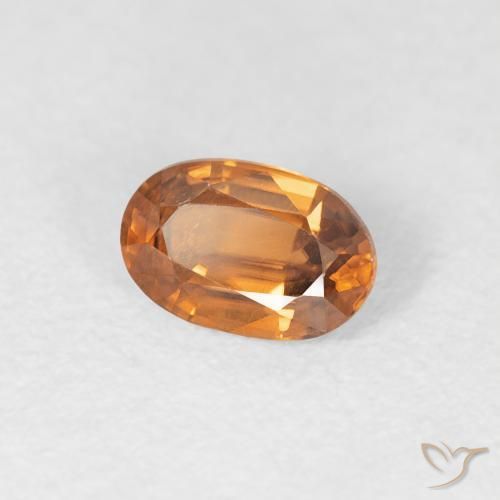 Zircone Marrone arancio naturale da 0.70 ct, Ovale, VVS