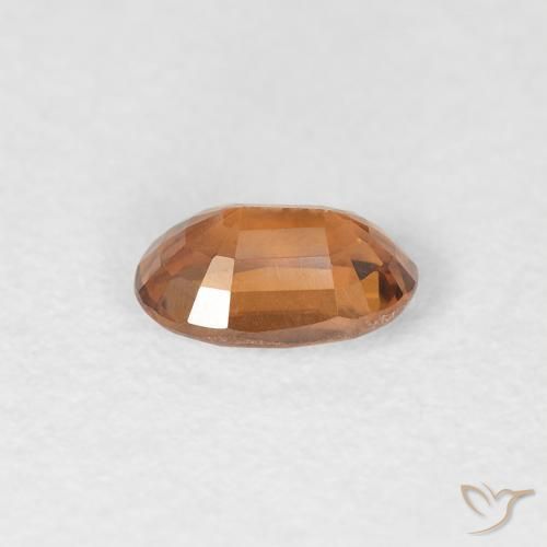 Zircone Marrone arancio naturale da 0.70 ct, Ovale, VVS