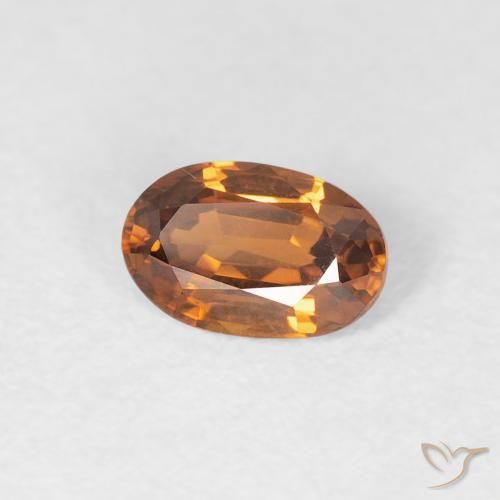 Zircone Arancio Medio naturale da 0.67 ct, Ovale, VVS