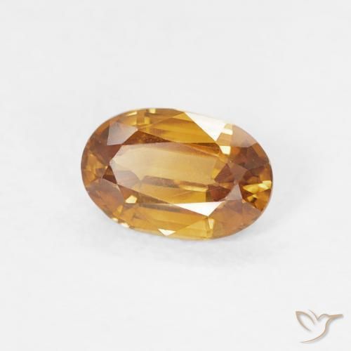Zircone Arancio Medio naturale da 0.70 ct, Ovale, VVS