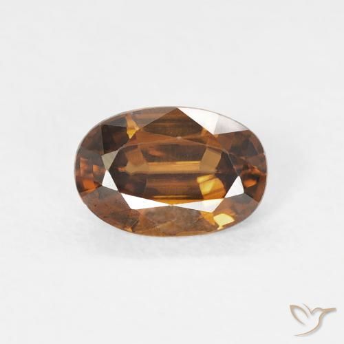 0.75ct Naturale Medium Dark-Orange Zircone, Ovale, VVS