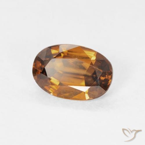 Zircone Medium Dark-Orange naturale da 0.75 ct, Ovale, VVS