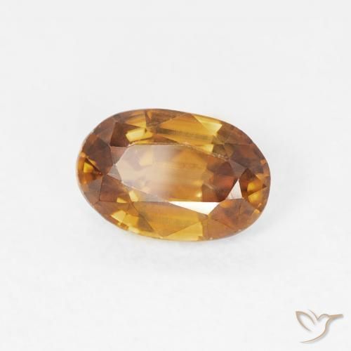 Zircone Arancio Medio naturale da 0.72 ct, Ovale, VVS