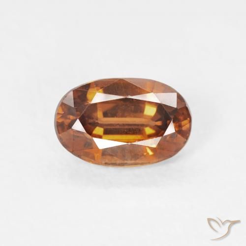 0.73ct Naturale Arancio Medio Zircone, Ovale, VVS