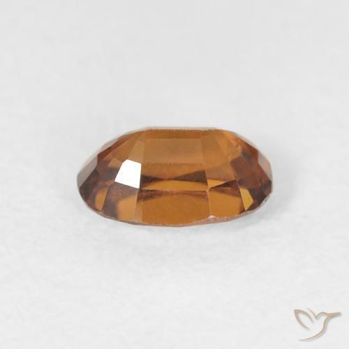 Zircone Arancione marroncino naturale da 0.81 ct, Ovale, VVS