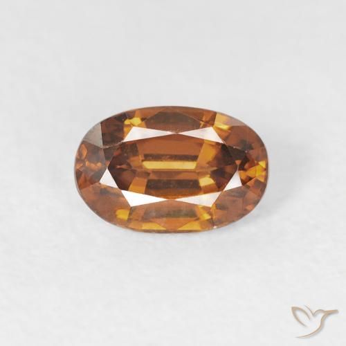 0.76ct Naturale Arancio Terra Zircone, Ovale, VVS