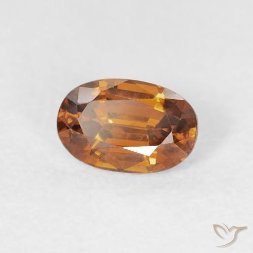 Zircone Arancio Terra naturale da 0.76 ct, Ovale, VVS