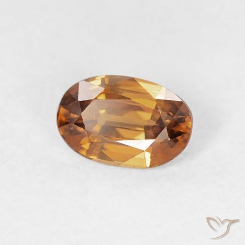 Zircone Arancio Medio naturale da 0.74 ct, Ovale, VVS