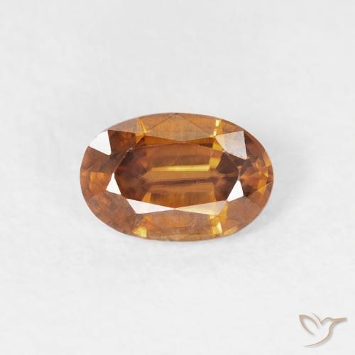 0.69ct Naturale Marrone arancio Zircone, Ovale, VVS