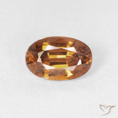 0.84ct Naturale Arancio Medio Zircone, Ovale, VVS