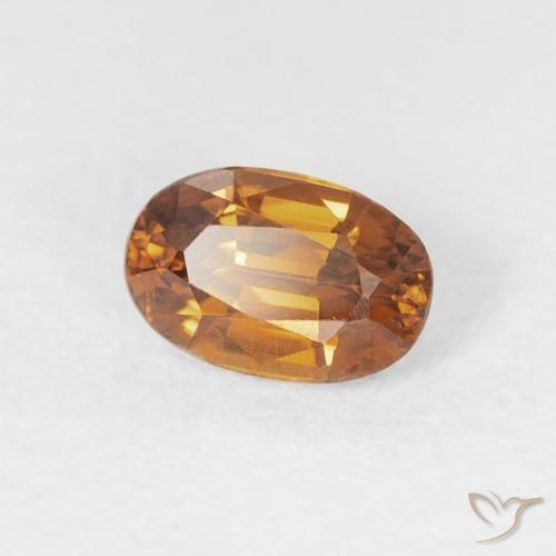 Zircone Arancio Medio naturale da 0.84 ct, Ovale, VVS