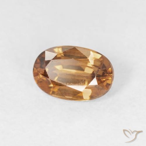 Zircone Marrone arancio naturale da 0.80 ct, Ovale, VVS