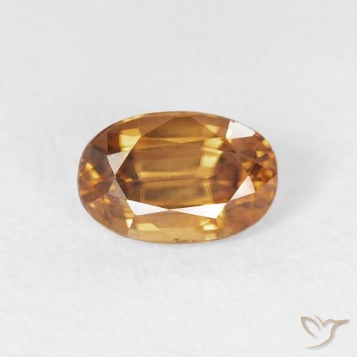0.83ct Naturale Marrone arancio Zircone, Ovale, VVS
